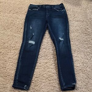 Kancan Dark Distressed Skinny Jeans